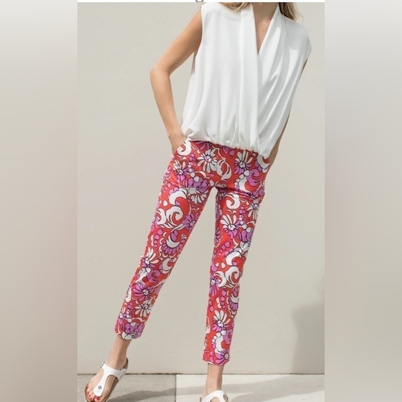 Trina Turk Moss 2 Floral Print Pants - Picture 1 of 11